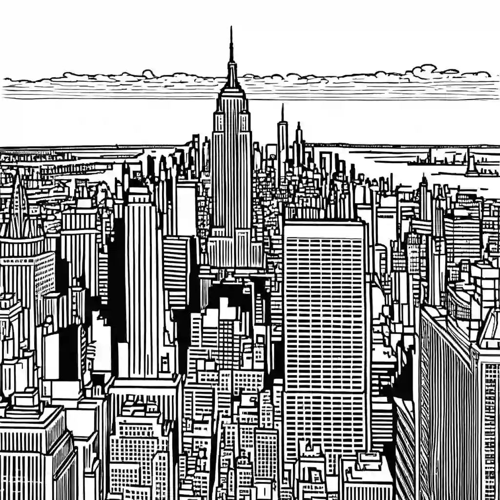New York Skyline coloring pages
